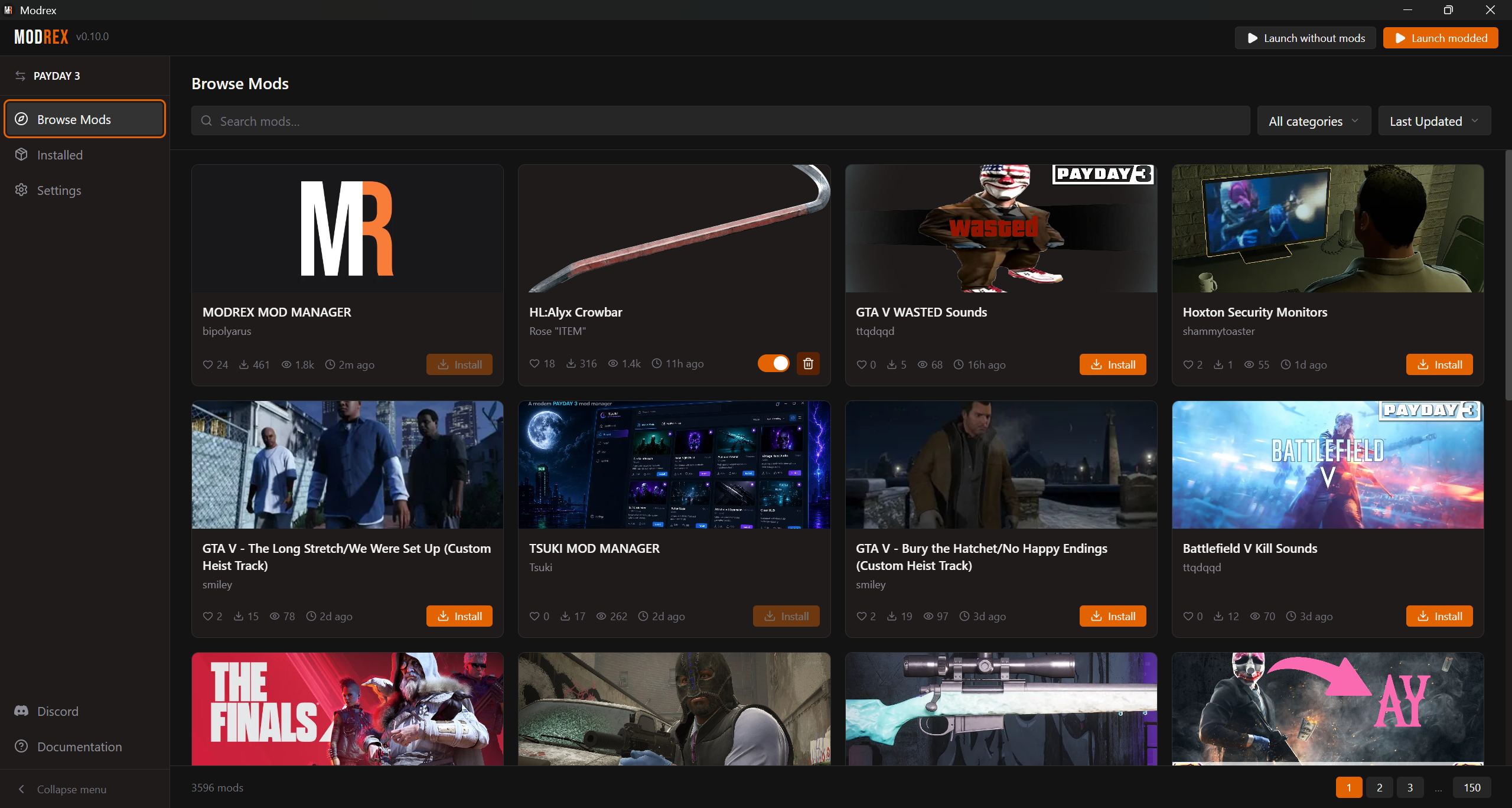 Browse mods